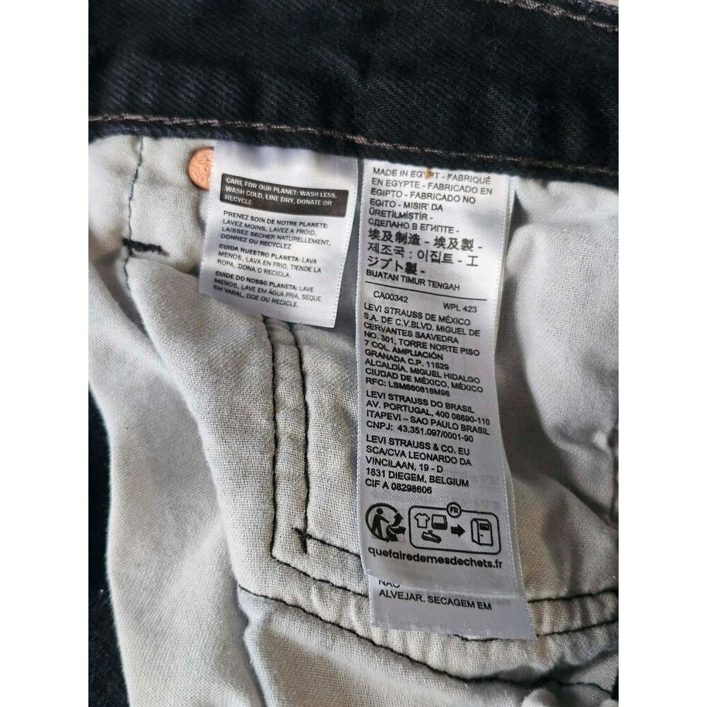 Levi’s 501 Men’s W32 L34 Black Dark Wash Straight Leg Button Fly Jeans